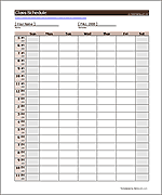 Class Schedule Sheet