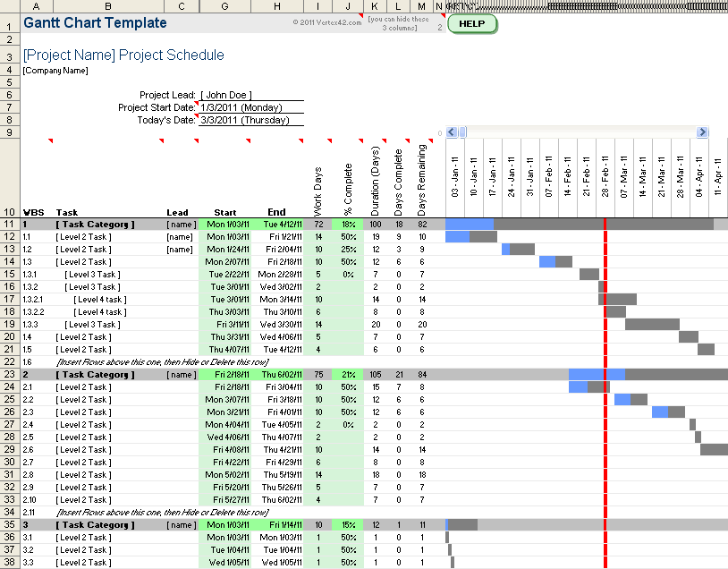 Free Gantt Chart Template for Excel