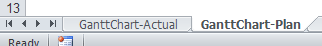 Screenshot showing separate Plan and Actual worksheets