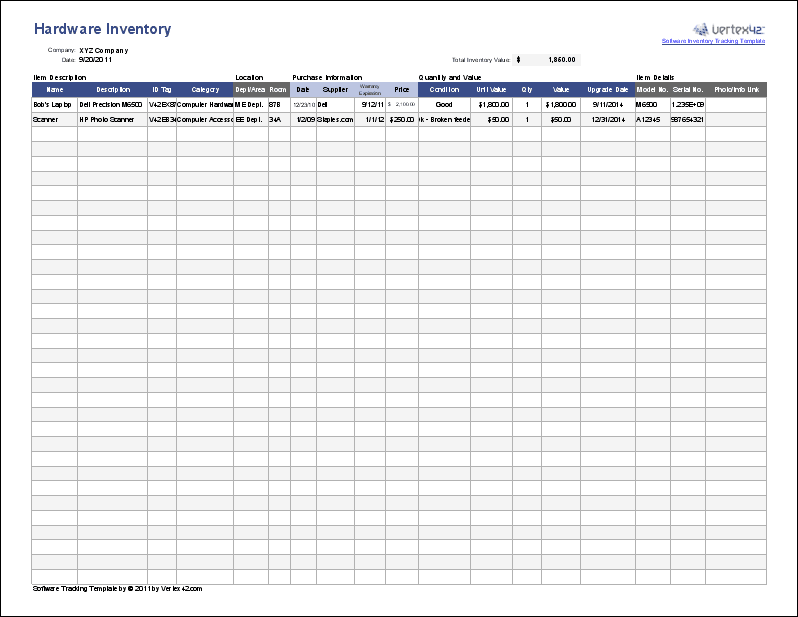 Excell Vehicle Templates