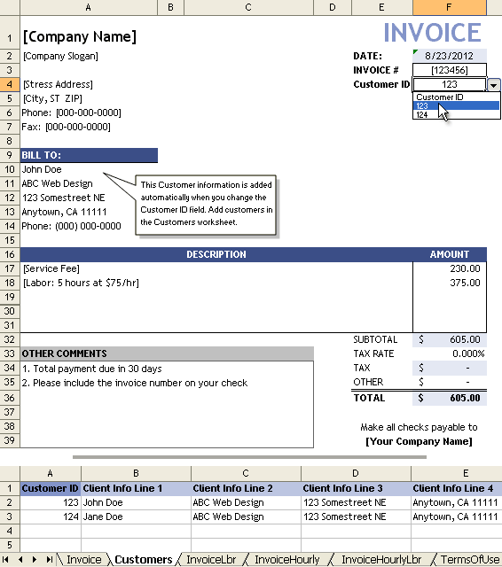 Free Service Invoice Template For Consultants And Service Providers