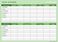 Kids Chore Schedule