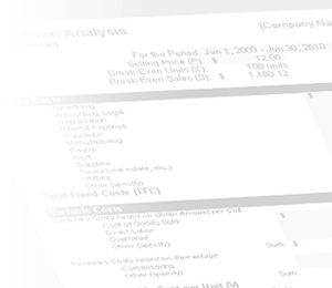 Watermark - Break Even Analysis