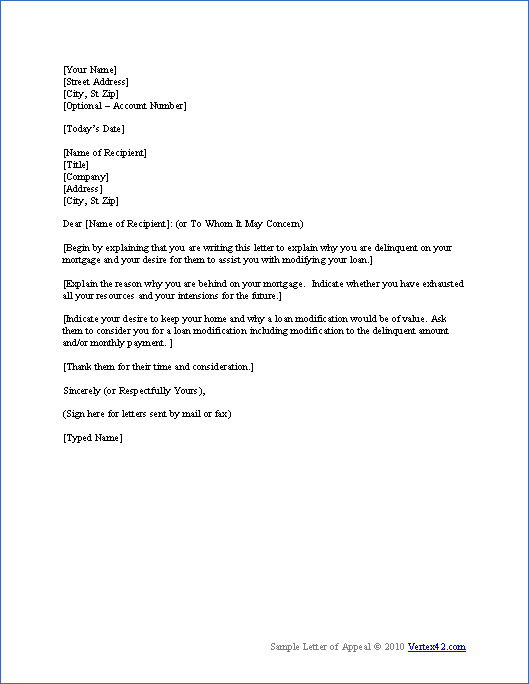 Hardship Letter Template