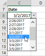 Drop-Down List with Dynamic Range of Dates