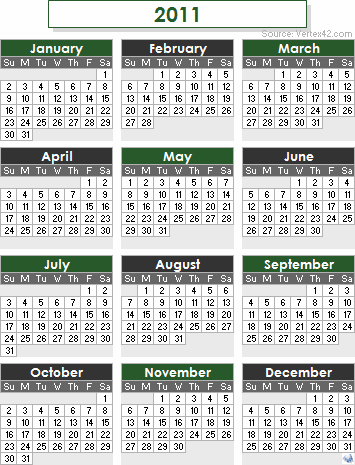 2011 Calendar