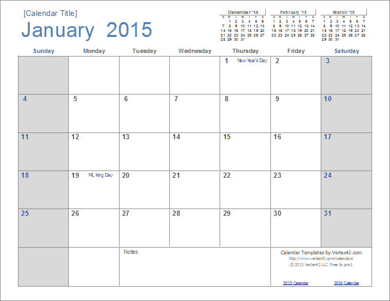 Calendar Templates For Pages