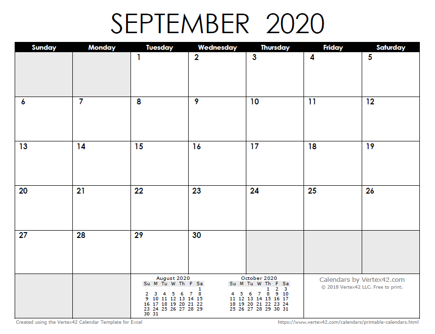 2020 Calendar Templates and Images