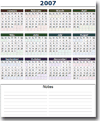 Printable Yearly Calendar - Portrait