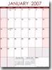 Free Monthly Calendar - Red