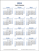 Yearly Calendar Template (Light theme)