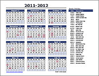 Yearly Event Calendar