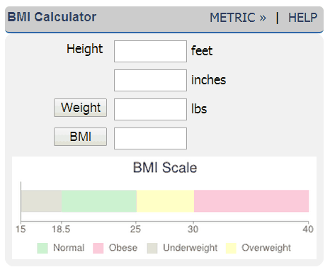 metric bmi calculator