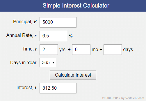 simple interest loan calc