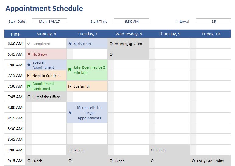 Appointment Schedule Templates 11+ Free Word, Excel & PDF Formats