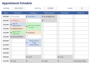 Work Availability Chart