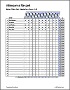 Blank Attendance Chart