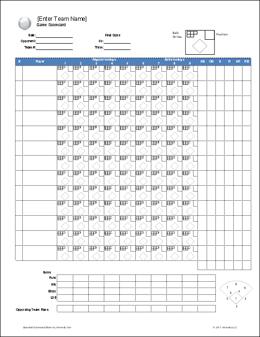 Fillable Softball Position Chart