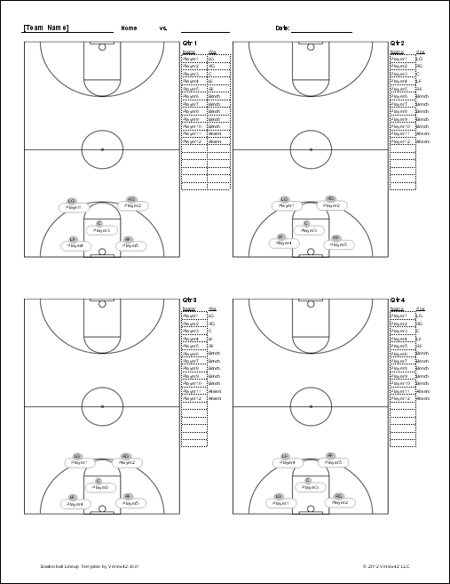 Basketball Team Roster Template for Excel