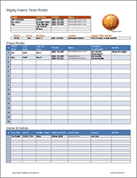Thumbnail - Basketball Team Roster Template