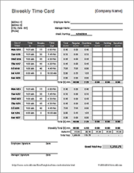Thumbnail - Biweekly Timecard Calculator