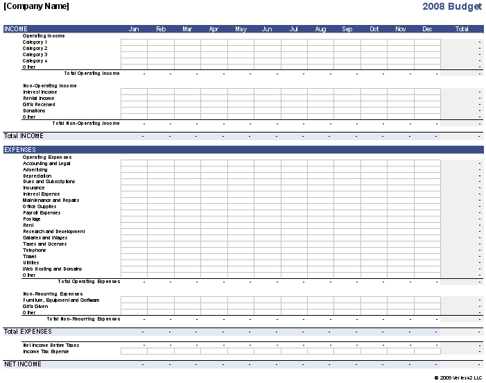 12-Month Business Budget