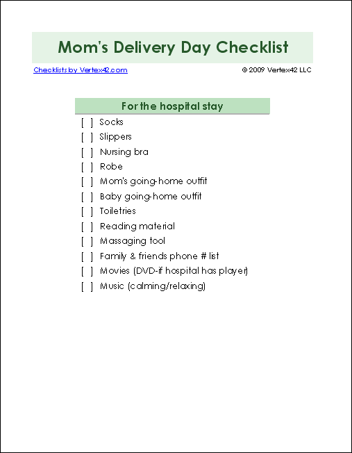 New Baby Checklist Printable Newborn Checklist And Baby Checklist