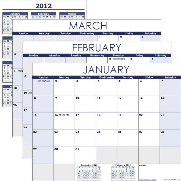 Excel Calendar Template for 2019 and Beyond