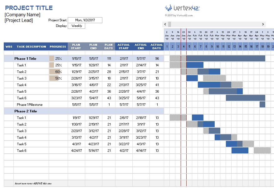 project schedule template for microsoft excel