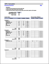 Thumbnail - GPA Calculator for Excel