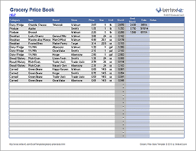 Thumbnail - Grocery Price Book Template