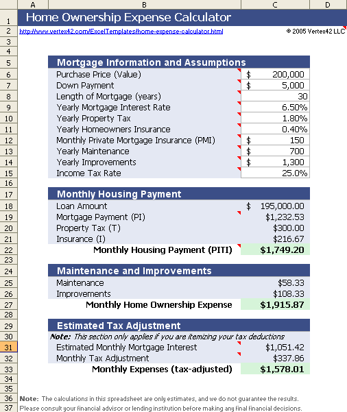 how to use microsoft excel personal expenses calculator