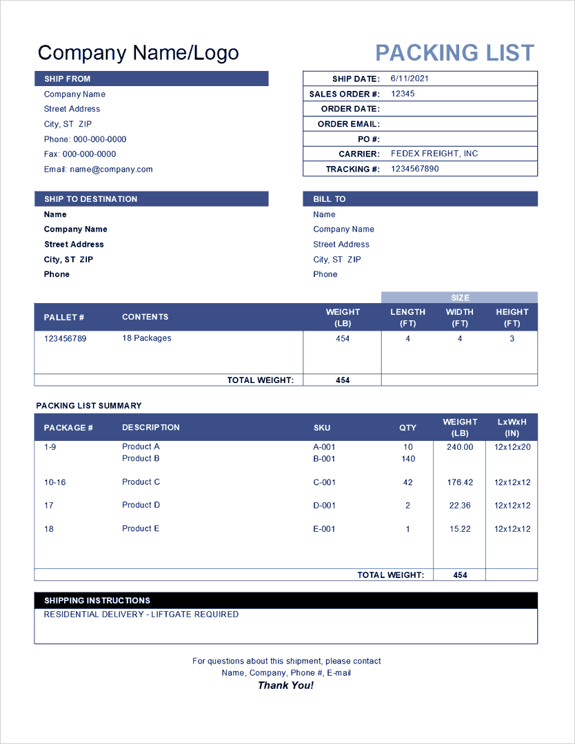 logistics excel templates