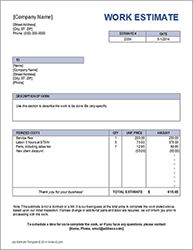 Thumbnail - Job Estimate Template