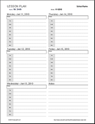Thumbnail - Weekly Lesson Plan Template