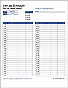 Lesson Schedule Template