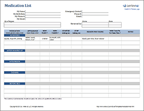 Thumbnail - Medication List Template