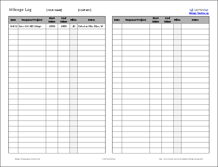 Mileage Log