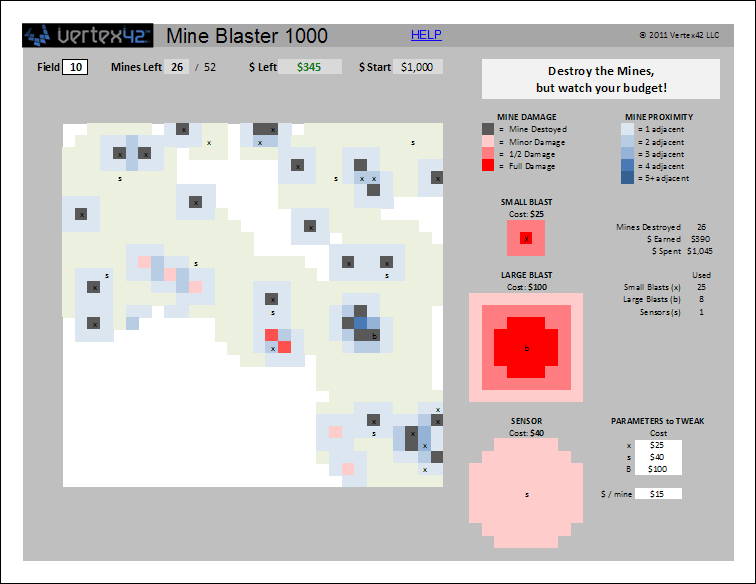 Mine Blaster 1000 - Using Conditional Formatting