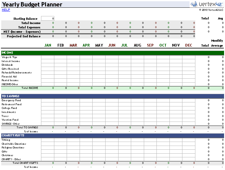 money budget planner online