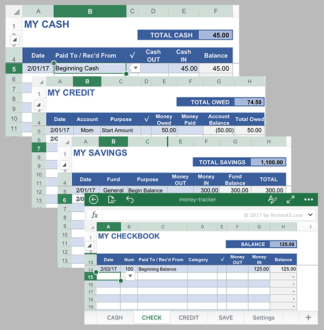 excel money tracker income expense tax collected