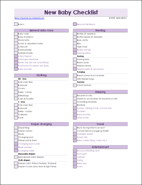 things you will need for a newborn baby