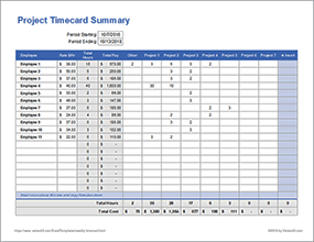 Thumbnail - Project Timecard Summary