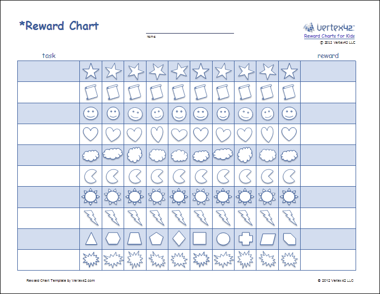 Free Printable Reward Chart Template