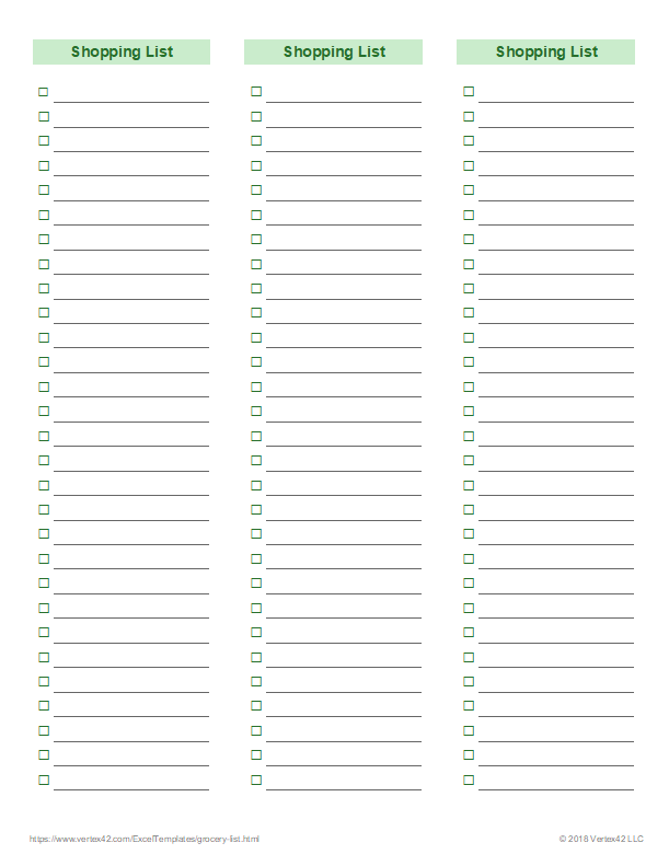 free printable grocery list and shopping list template