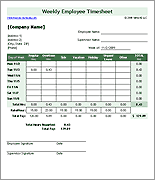 Simple Employee Timesheet Template