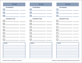 Thumbnail - Prioritized To Do List (3-Up Tri-fold)