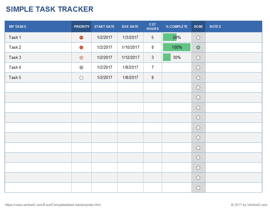 task tracker excel template