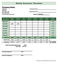 Thumbnail - Weekly Excel Timesheet
