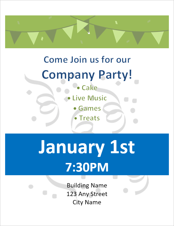 Party Flyer Template for Word